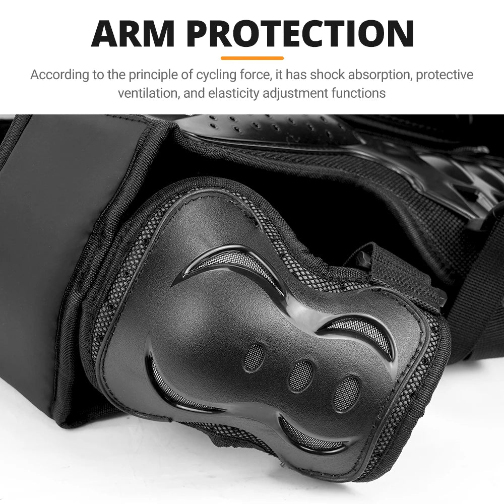 Kid's Motorcycle Armor Vest Protection Jacket Moto Full Armor for Children Eye Catching Short Length Motocross Body Armor Riding Kneepads
