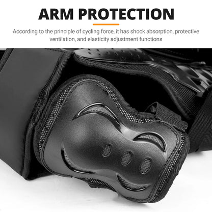 Kid's Motorcycle Armor Vest Protection Jacket Moto Full Armor for Children Eye Catching Short Length Motocross Body Armor Riding Kneepads
