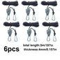 6Pcs Tie Down Rope Camping Tent Tightener Pulley Ratchet Awning Hook