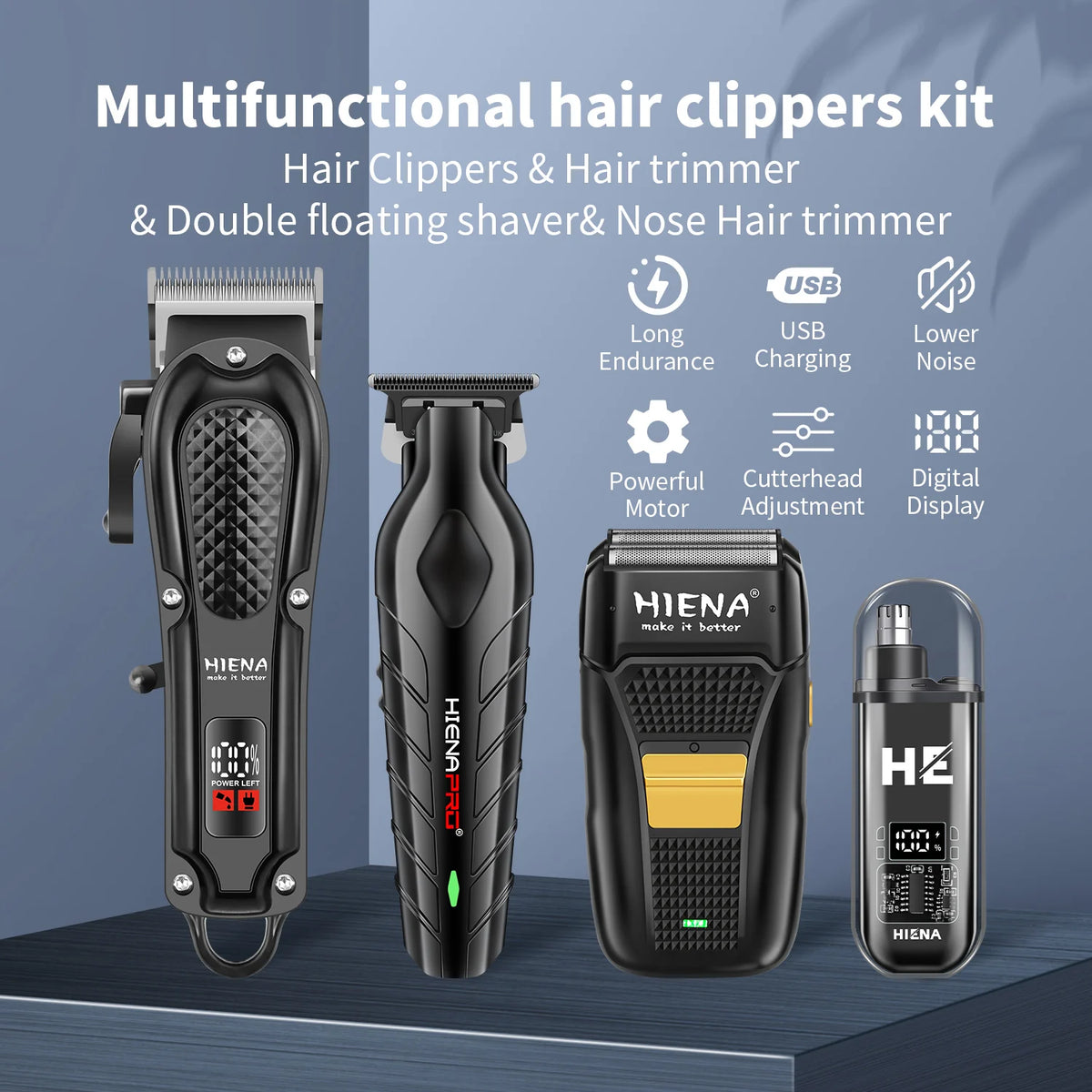 Professional Hair Clippers Cordless Trimmer for Men Beard Shaver Machine
