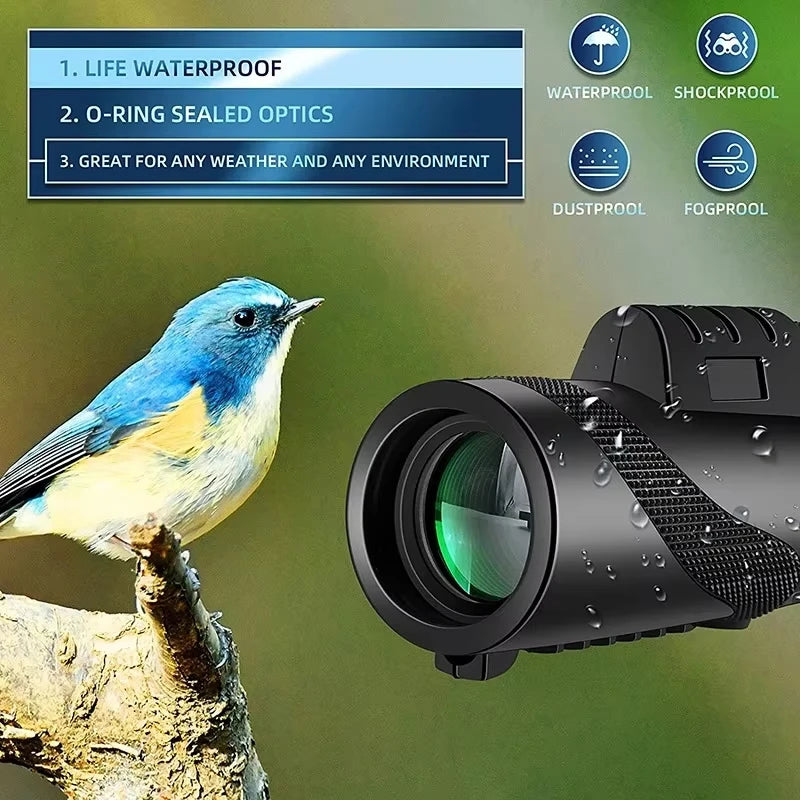 80x100 HD Zoom Telescope Long Distance Folding Outdoor Hunting Camping Travel