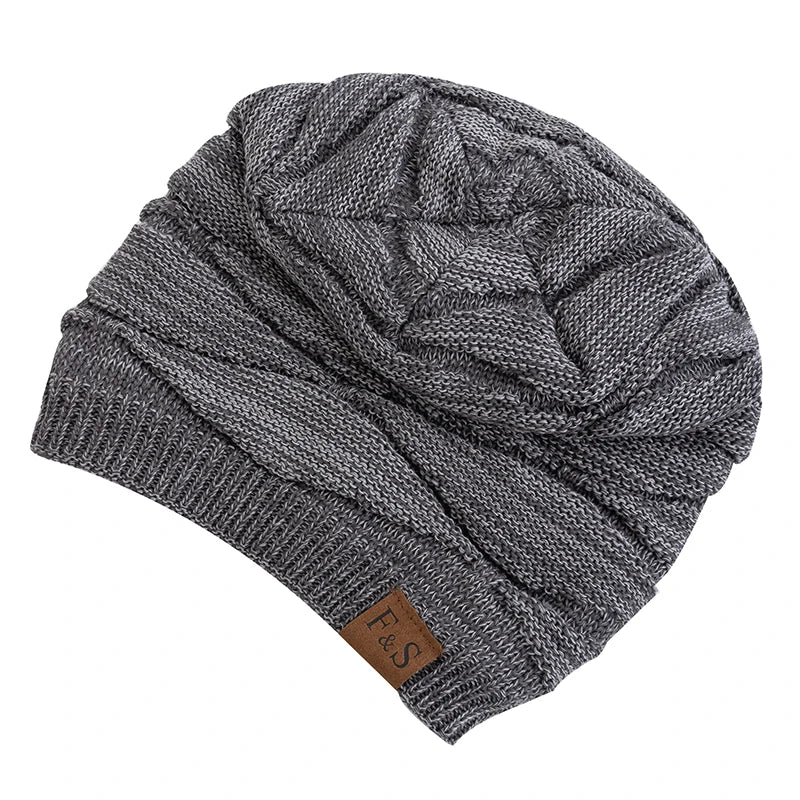 New Unisex Slouchy Winter Hat Fleece Lined Beanie Men Women Mixed Color Knit Cap - EXPROTAS