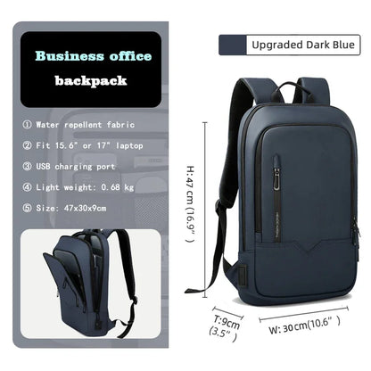 HK Slim Backpack For Men 15.6 Inch Laptop Bags Waterproof Minimalist Business Backpack With USB Charging Casual Travel Work Bag-EXPROTAS