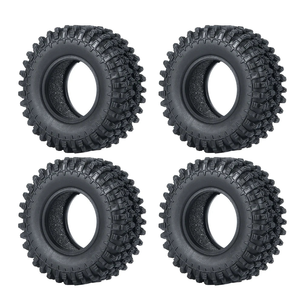 YEAHRUN 4Pcs 1.0inch Soft Rubber Wheel Tires 50/54/58/62/64/65mm for TRX-4M 1/18 Axial SCX24 1/24 RC Crawler Car Upgrade Parts-EXPROTAS