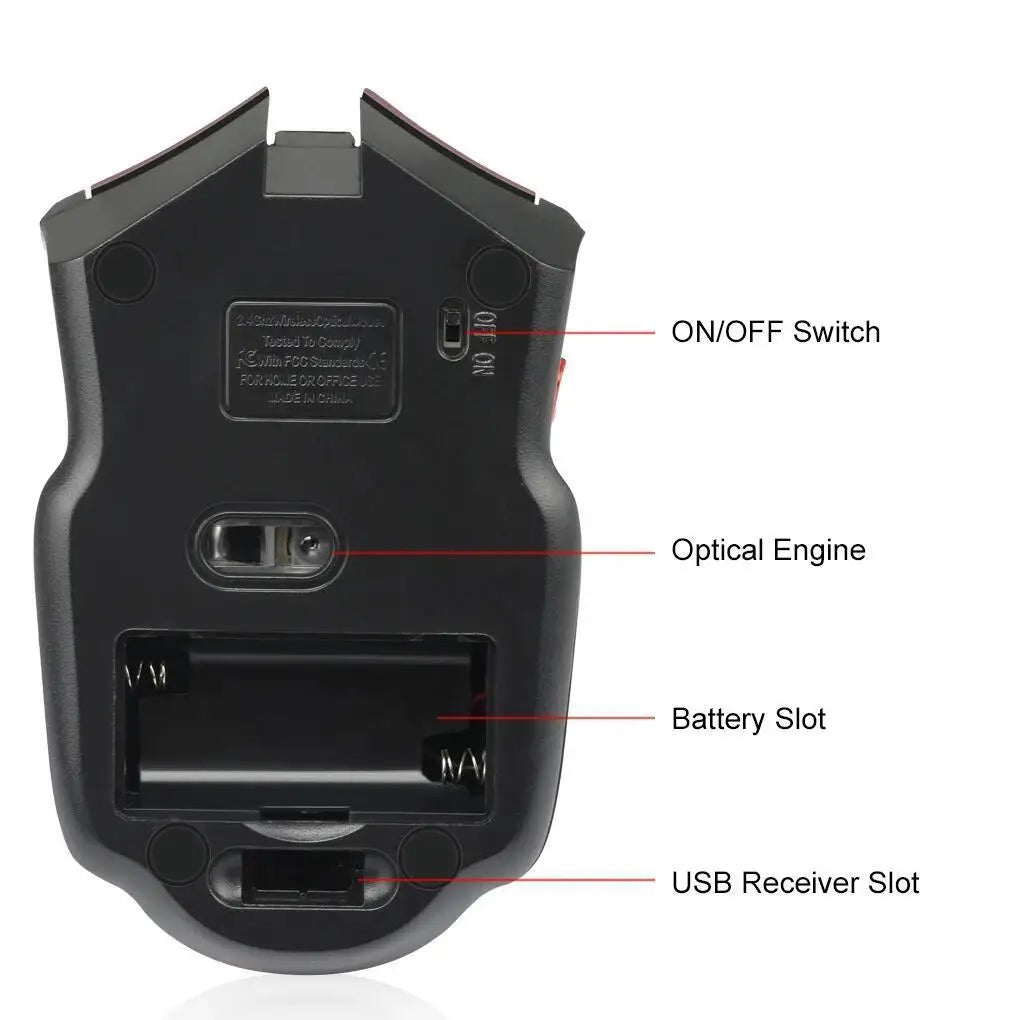 Wireless Mouse 1600DPI USB Optical Gaming Mice for PC Laptop Accessories