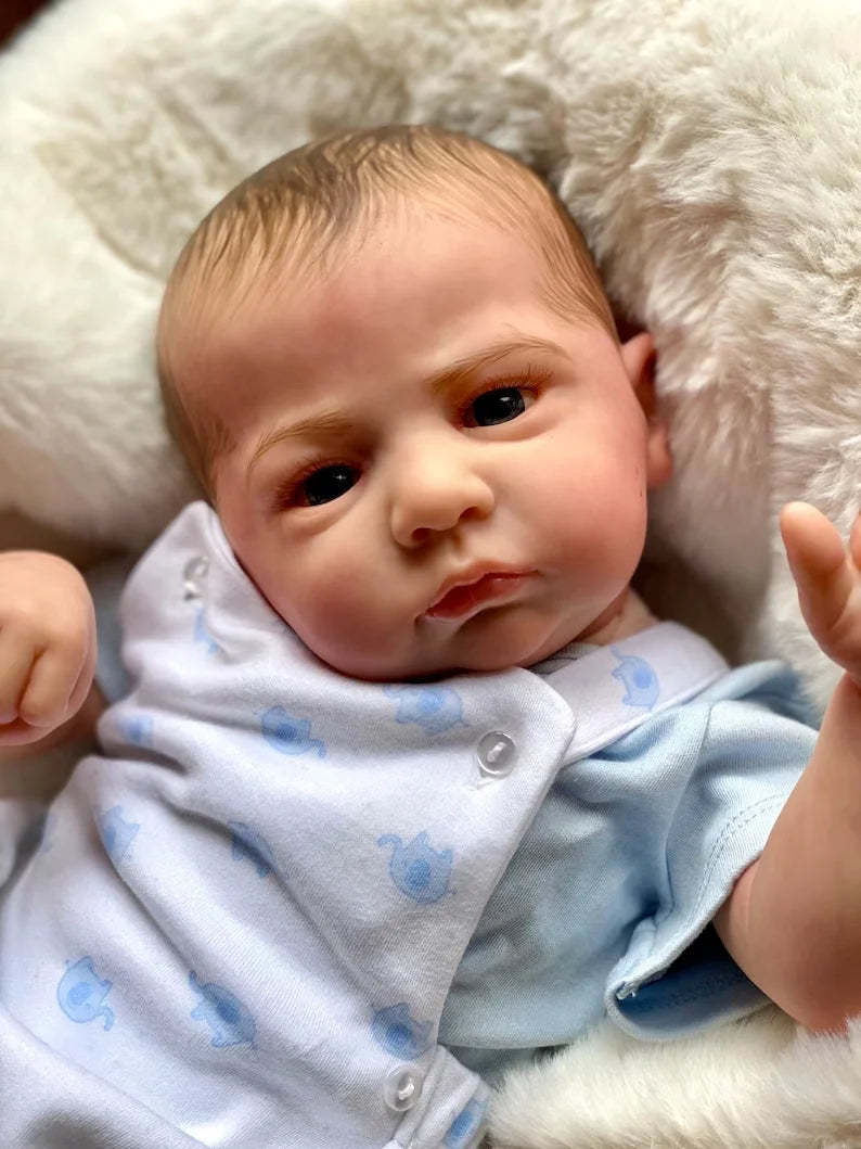 18-20 Inch Cameron Reborn Baby Doll Painted Hair 3D Skin Boy Girl Bebe