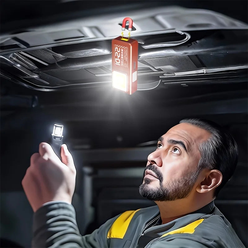 USB Rechargeable LED Work Light Mini Torch Magnetic Flashlight Camping