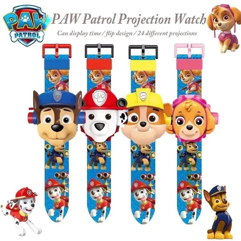 Paw Patrol 3D Projection Watch Digital Dog Action Figures Toys Chase