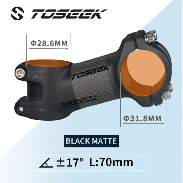 31.8mm MTB Handlebar Stem TOSEEK Carbon Aluminium Bike Stem 10-35 Degree