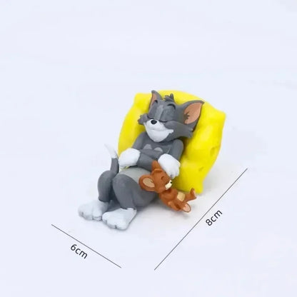 Cartoon Tom Cat Jerry Mouse Figurine Cute Desk Car Home Ornament Decoration Toy