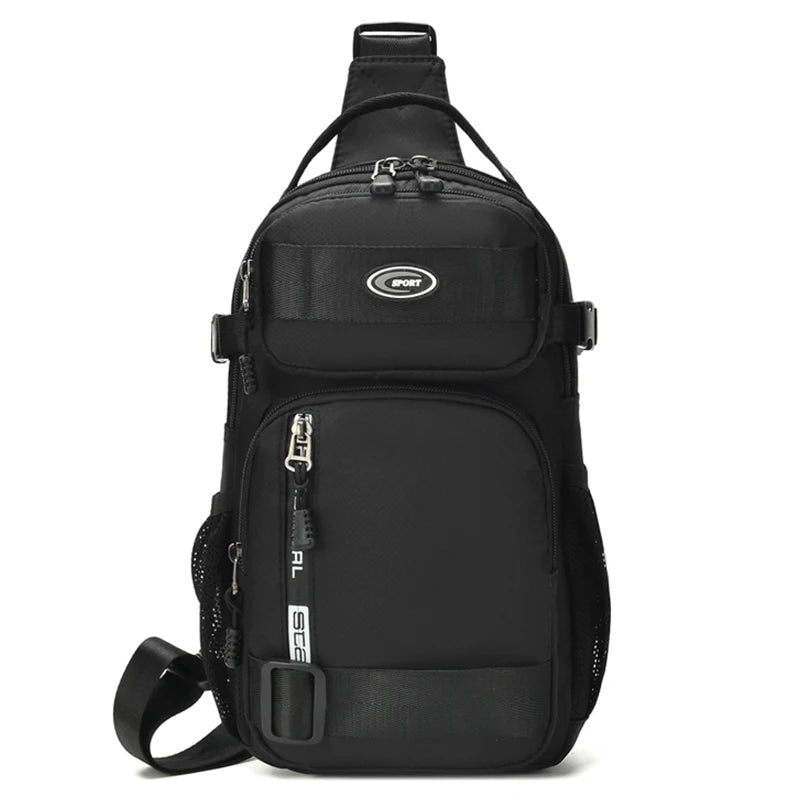 Men's Chest Bag Waterproof Crossbody Sling Backpack Travel Outdoor USB