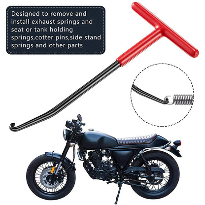 Motorcycle Exhaust Spring Hook T-Handle Pipe Puller Installer Repair Tool Removal-EXPROTAS