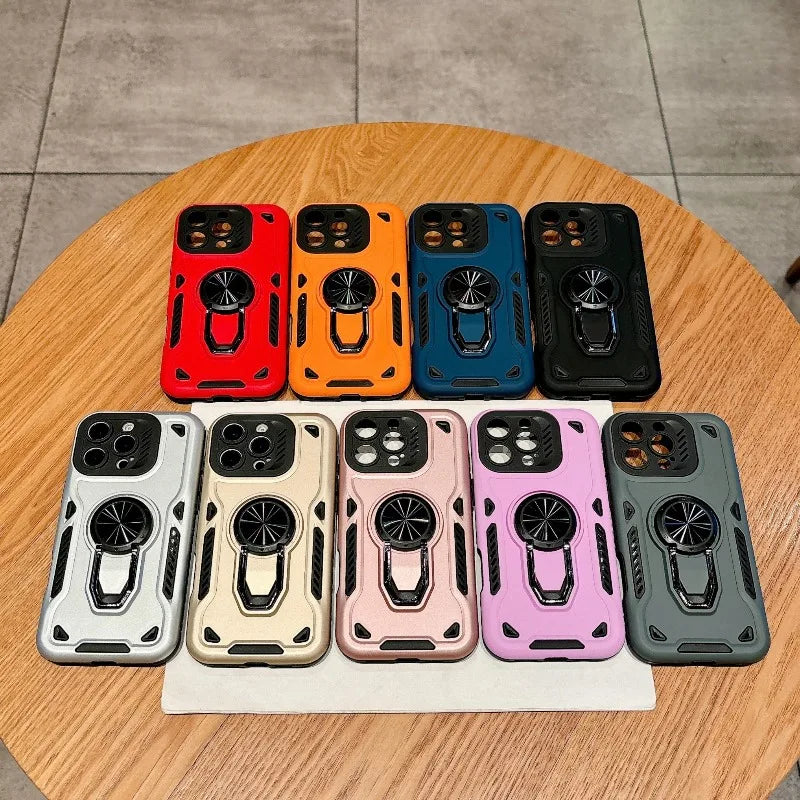 360 Rotating Ring Armour Case for iPhone 11-17 Air Pro Max Plus Heavy Duty