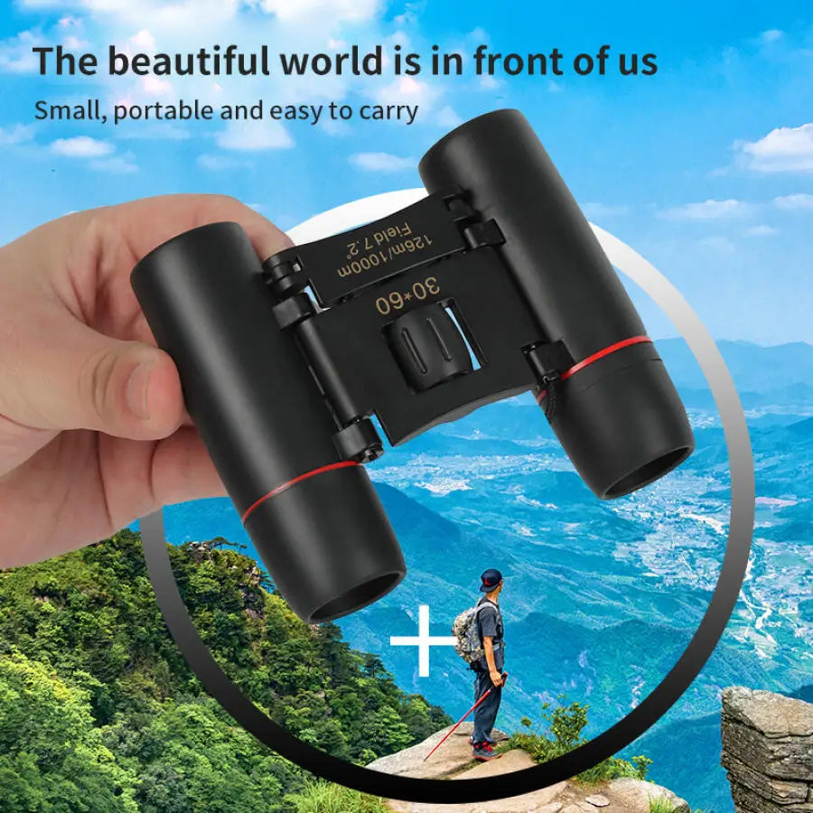 30x60 Foldable Binoculars Waterproof Portable Camping Hiking Hunting Concerts