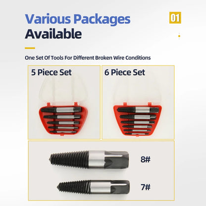 5Pcs Screw Extractor Drill Bits Set for Broken Damaged Bolt Remover