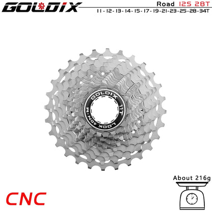 GOLDIX Road Bike Cassette | 11/12 Speed CNC 11–52T Flywheel for SHIMANO HG