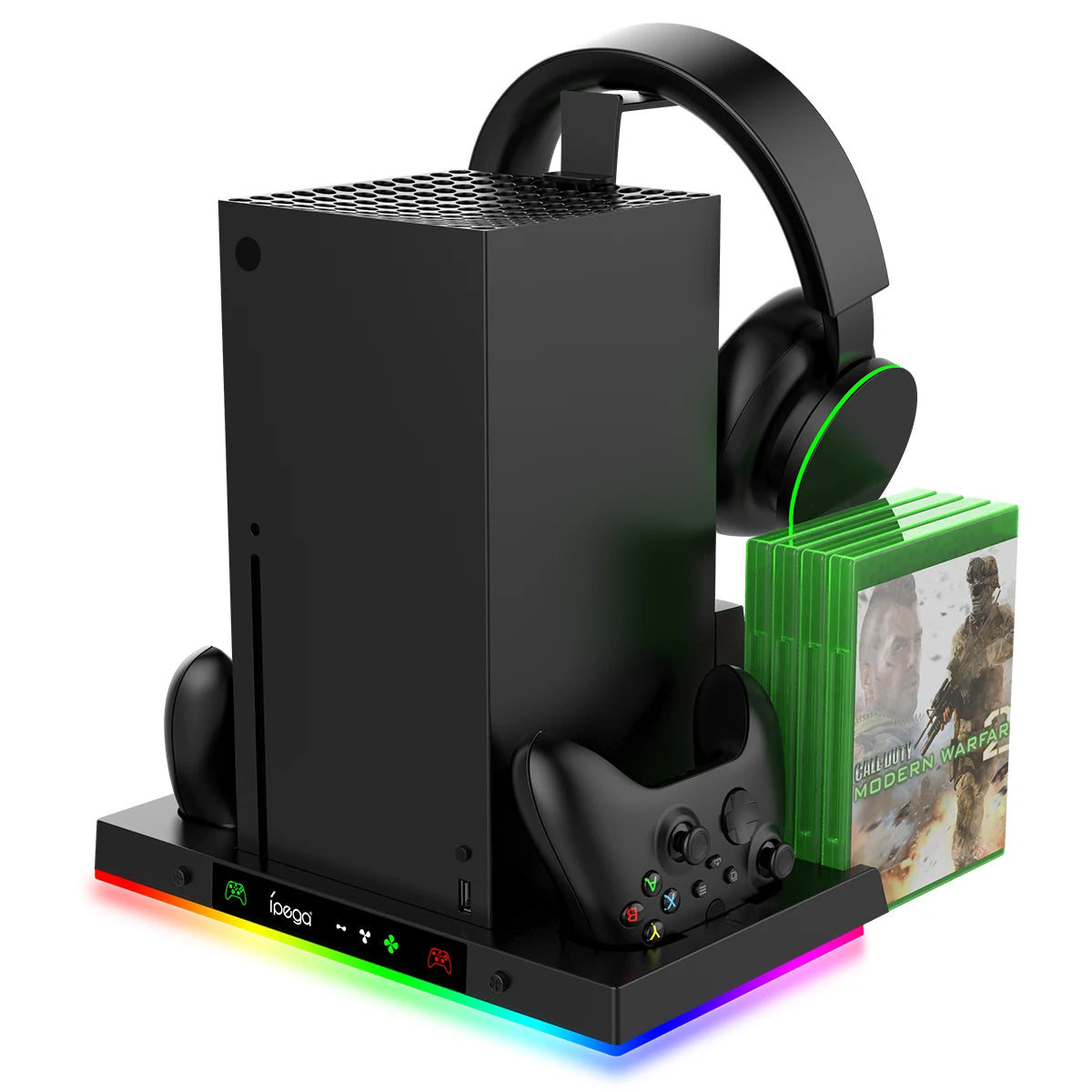 Cooling Fan Stand & Charging Station For Xbox Series X Controller RGB Light Dock