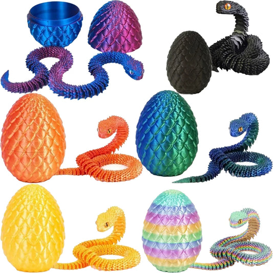 3D Printed Snake 6Pcs Set Decoration for 3D Printing Enthusiasts