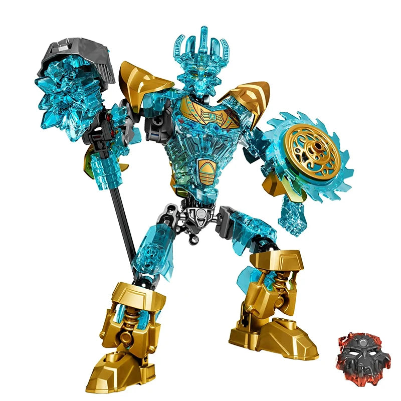Superheroes Bionicle Golden Mask Robot Mecha Building Blocks Bricks Boys Toys