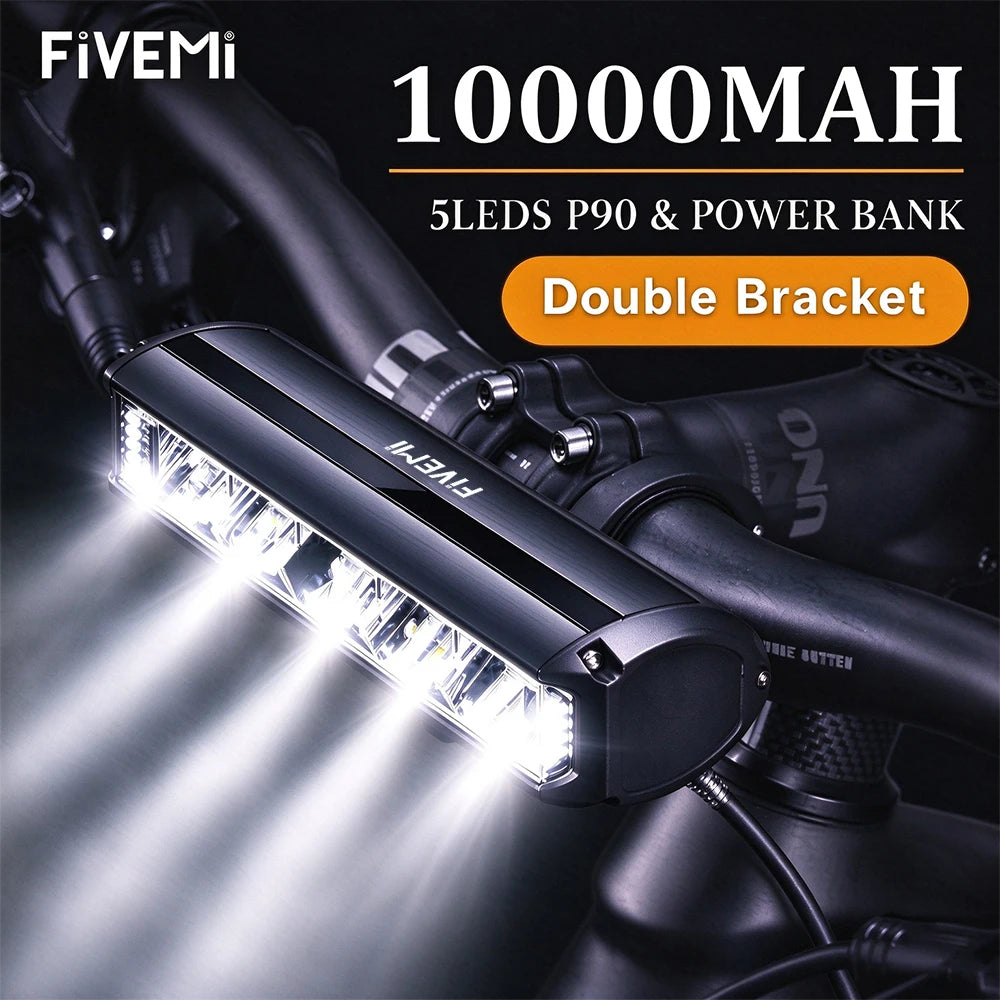 Bicycle Light Front 10000mAh Rechargeable Waterproof USB Lamp for Bikes
