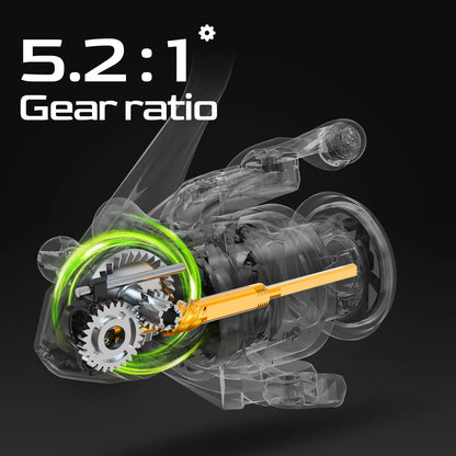 Spinning Reel 12kg Max Drag 5.2:1 Gear Ratio for Fishing Perch Bass