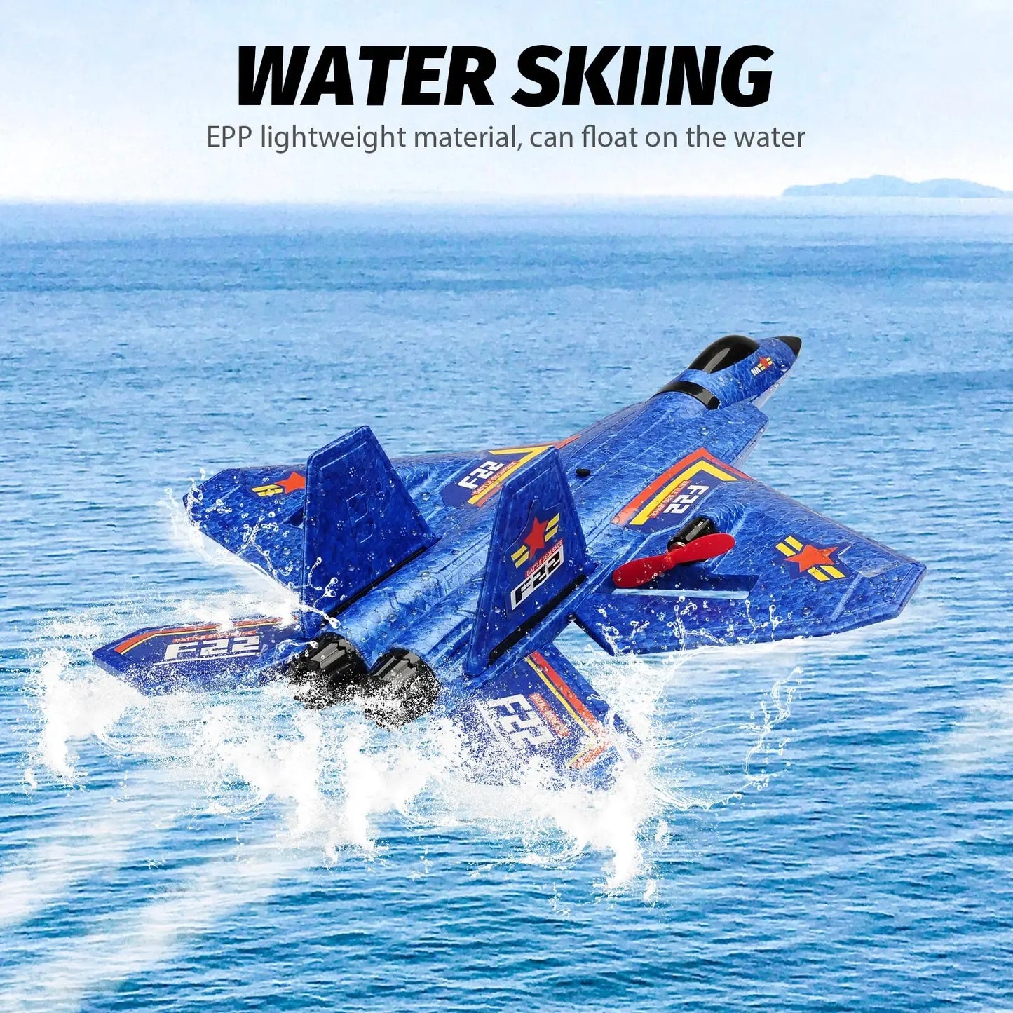 F22 Raptor RC Plane 2.4G 2CH Remote Control Flying Glider With LED Lights EPP Foam Airplane Toys For Children Gifts-EXPROTAS