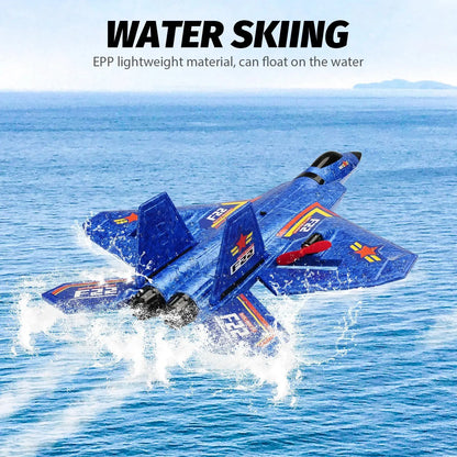 F22 Raptor RC Plane 2.4G 2CH Remote Control Flying Glider With LED Lights EPP Foam Airplane Toys For Children Gifts-EXPROTAS
