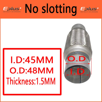 EPLUS Exhaust Flex Pipe | Telescopic Braid Muffler Connector Stainless Steel