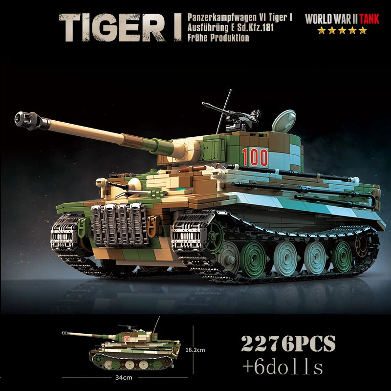 WW2 German Panther Panzer IV Tiger I Tank Building Blocks Military Brick Set