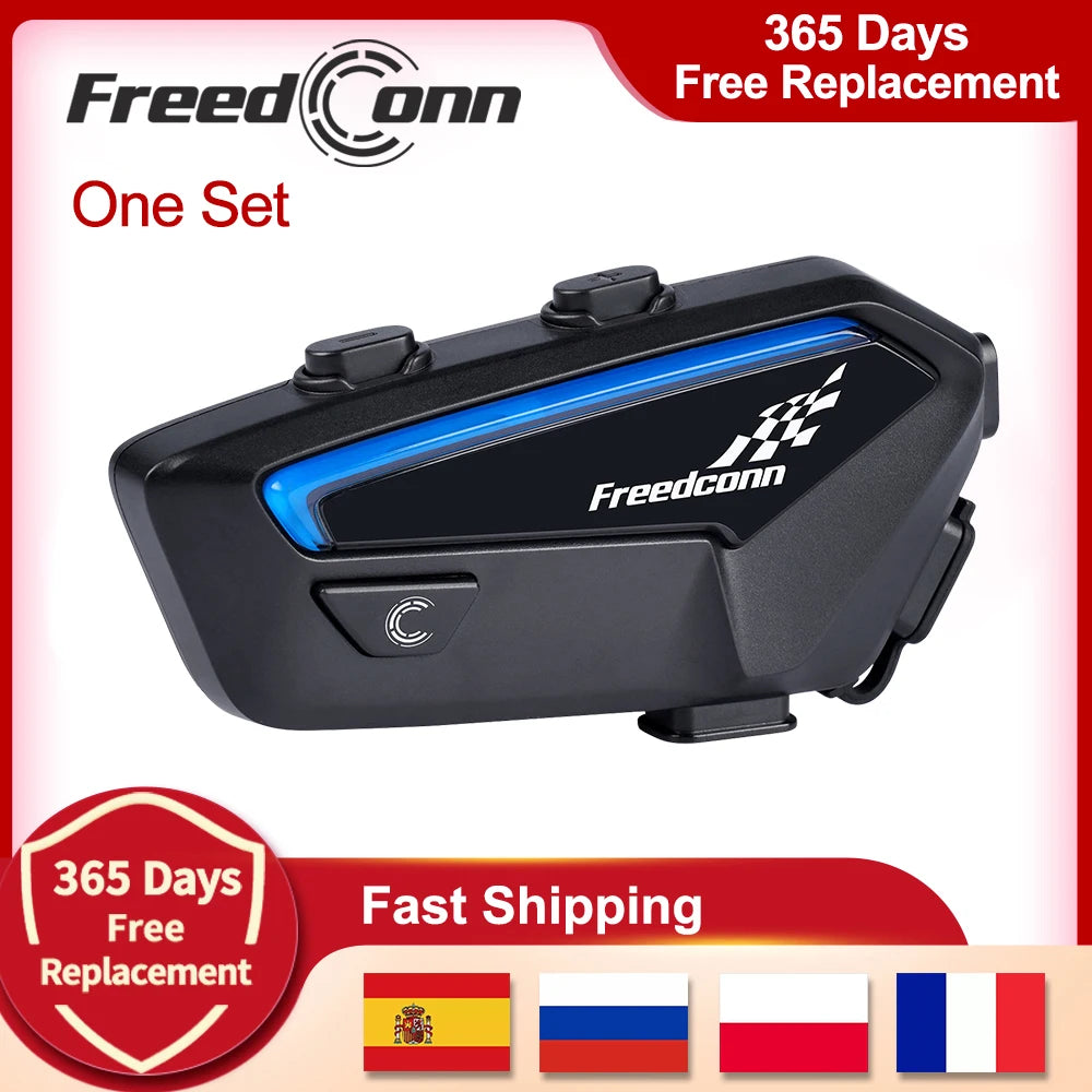 Motorcycle Helmet Intercom Freedconn FX Bluetooth Headset 10-Rider Pairing
