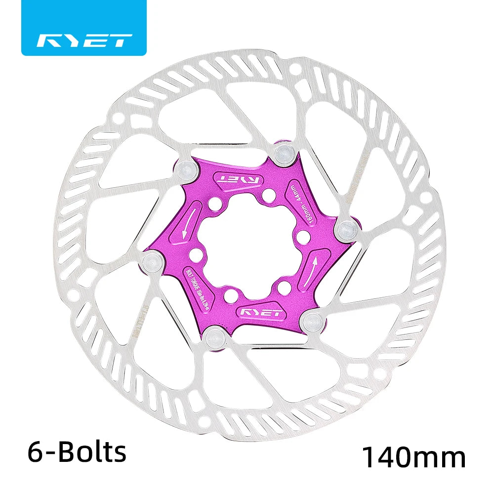 RYET Ultralight Floating Disc Rotor 140/160mm 6-Bolt Center Lock for MTB Road Bike