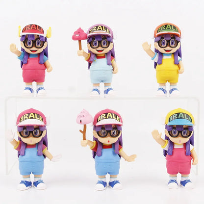 6pcs Arale Figure Set 10cm Cute Anime Collectible Models