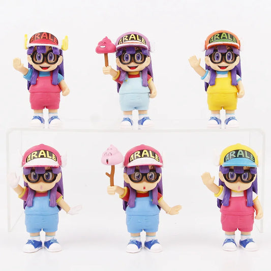 6pcs Arale Figure Set 10cm Cute Anime Collectible Models