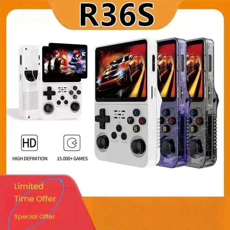 EXPROTAS Retro Game Console Handheld Emulator 3.5 Inch HD Video Player