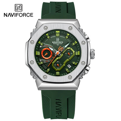 NAVIFORCE Fashion Couple Watches Casual Original Sport Silicone Strap Wristwatch for Lovers Auto Date Display Quartz Chronograph-EXPROTAS