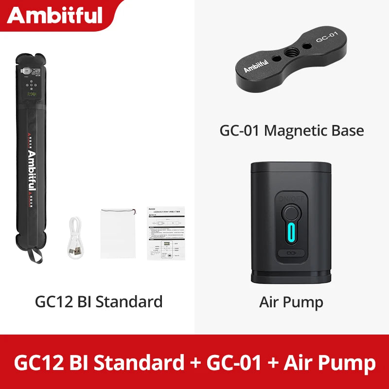 Ambitful GC12 Gold Crow 12W Inflatable LED Soft Light, 2700K-6500K Bi-Color Portable Photography Fill Light