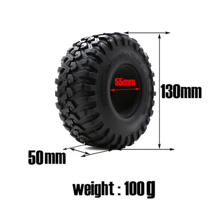 4pcs 2.2 Beadlock Wheels & Rubber Tires Set for 1/10 RC Crawler TRX4 SCX10 D90