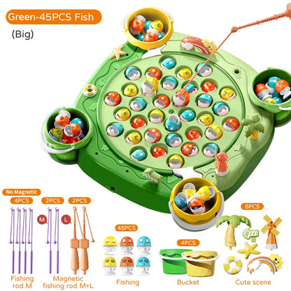 Kids Magnetic Fishing Play for Children Electric Fishing Toy Have Music Spinning Game Fish Rod Education Baby 3 Year Gifts-EXPROTAS