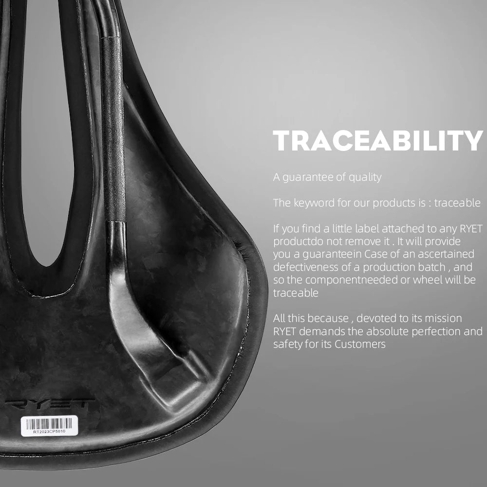 RYET Carbon Fiber Saddle 142mm 125g Super Light PU Soft Seat for Road MTB Bike