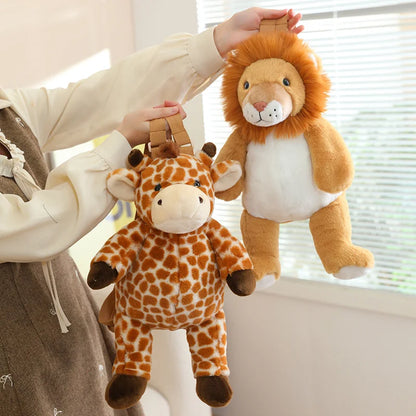 1Pc 40CM Animal Shoulders Bag Plush Toy Backpack Cute Sloth Lemur Elephant