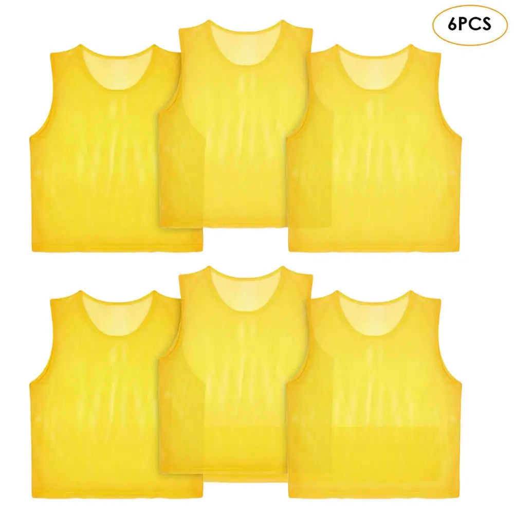 12PCS Soccer Training Vests Kids Breathable Mesh Practice Sports Team Jerseys