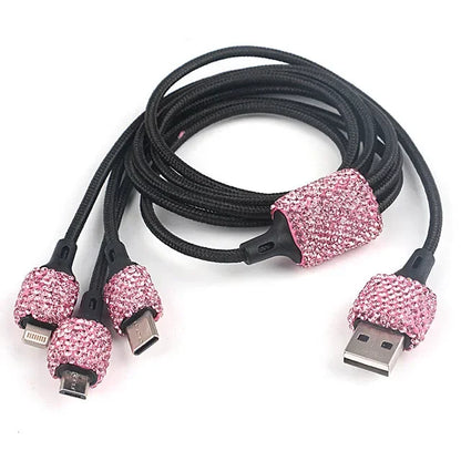 Bling Car Charger 5V 2.1A Dual Port Fast Adapter Vehicle Interior Accessory