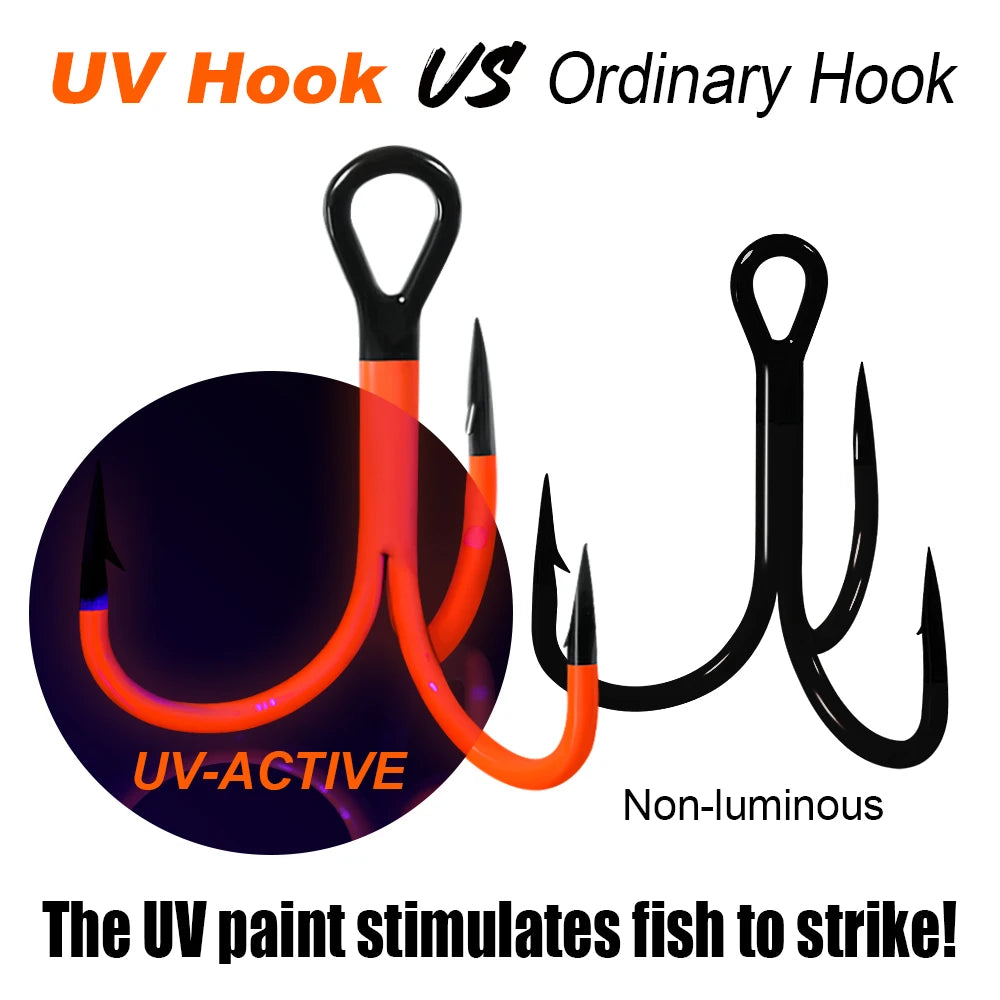 Uv-Active Fishing Hook Soft Bait Swimbait Rolling Swivel Rig #1 #1/0 #2/0