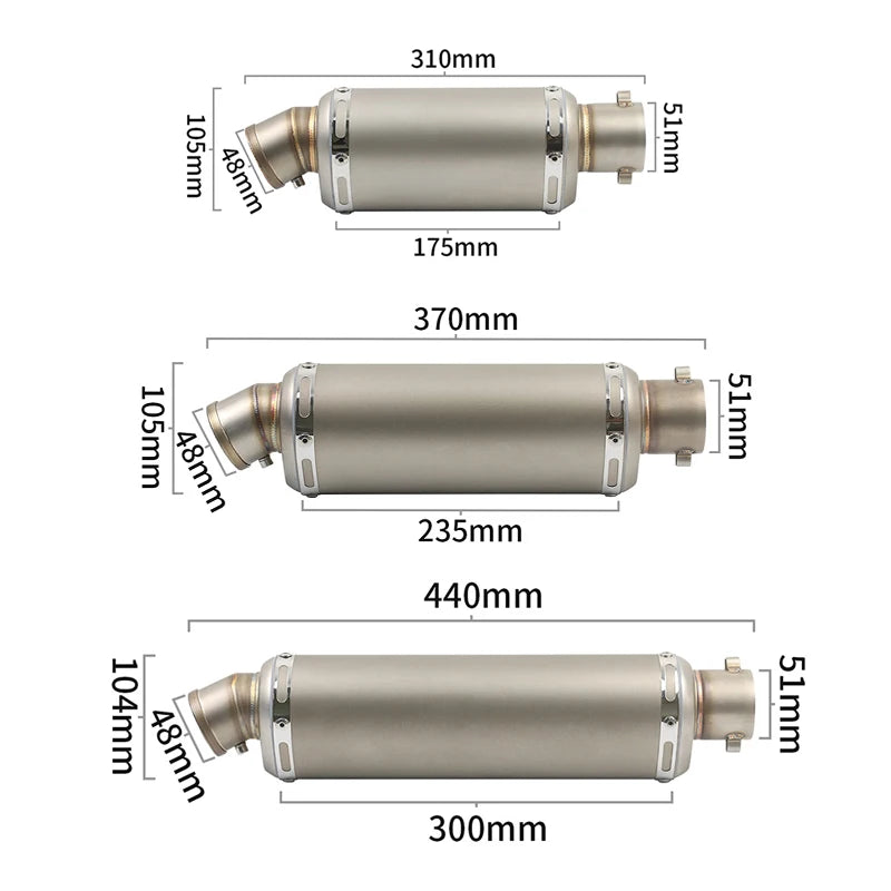 38-51MM Universal yoshimura Motorcycle Exhaust Muffler Pipe Escape For BMW Yamaha Kawasaki-EXPROTAS