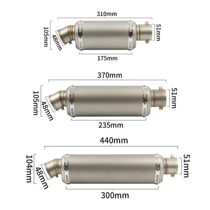 38-51MM Universal yoshimura Motorcycle Exhaust Muffler Pipe Escape For BMW Yamaha Kawasaki-EXPROTAS