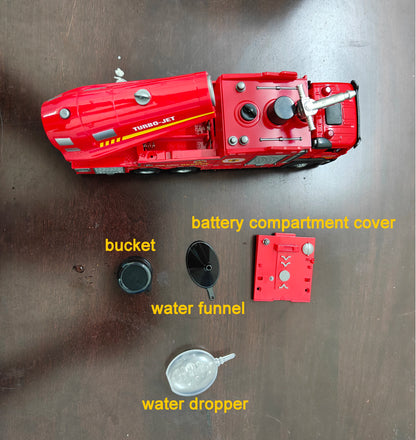 1:32 Scale Water Spray Fire Truck Model Toy Car Sound Light Pull Back