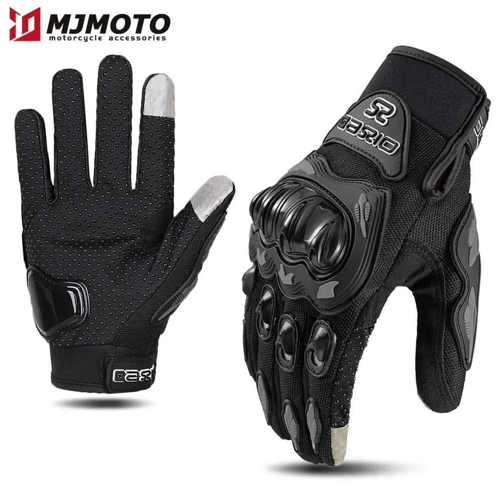 EXPROTAS Full Finger Motorcycle Gloves Non-slip Touch Screen Biker Gear