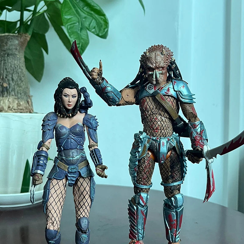 Alien VS Predator Masked Scar Elder Predator Machiko Noguchi Life Death Hornhead Action Figure Model Collection Birthday Gifts-EXPROTAS