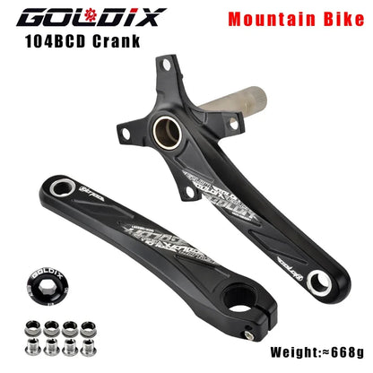 GOLDIX MTB Crankset 104BCD with Narrow Wide Chainring Round or Oval Options - EXPROTAS