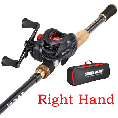 Telescopic Baitcasting Rod Reel Set Sougayilang 1.6-2.1m Fishing Bag Kit